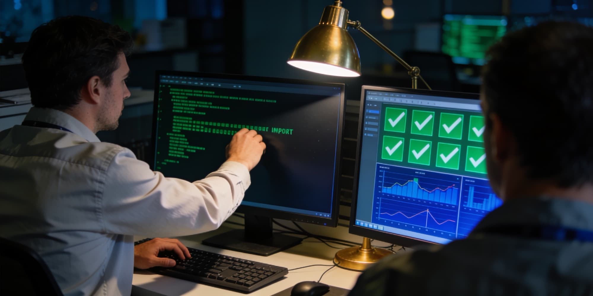 Engineers stress-testing the assistant with adversarial inputs before launch
