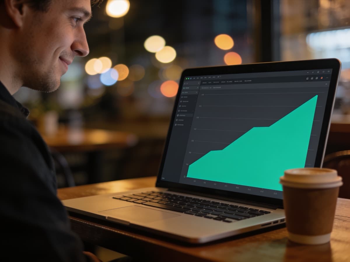 Founder watching subscription revenue climb on their own dashboard