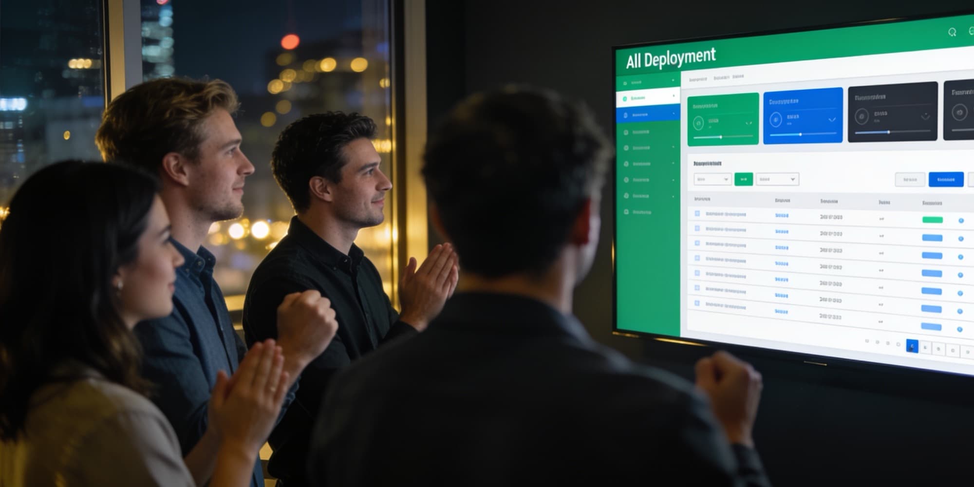 A deployment dashboard turning green on launch night